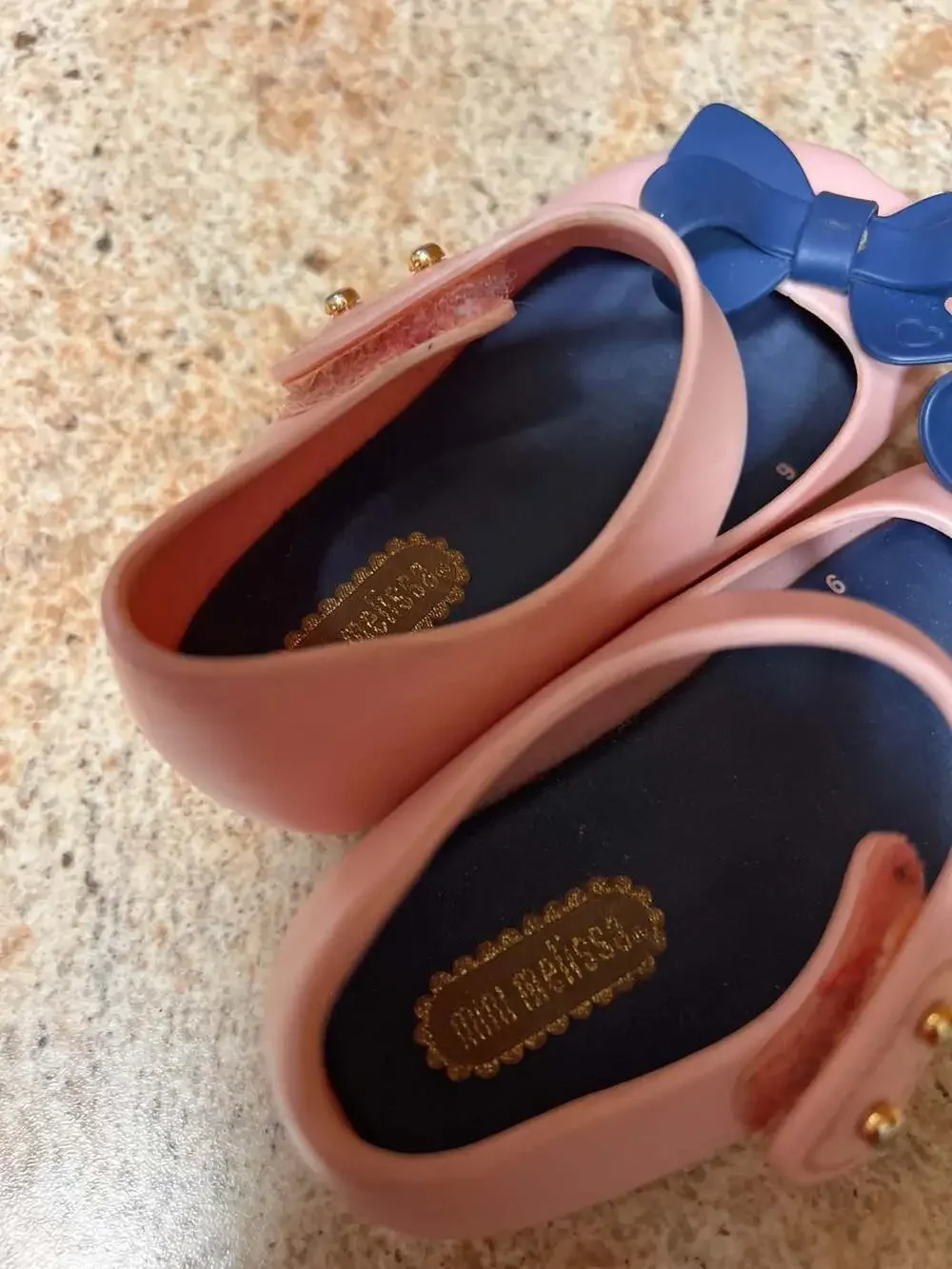 Mini Melissa Ultragirl Bow Mary Jane Flats Pink and Blue